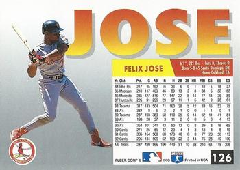 Felix Jose  baseball card collectible - Main Image 2