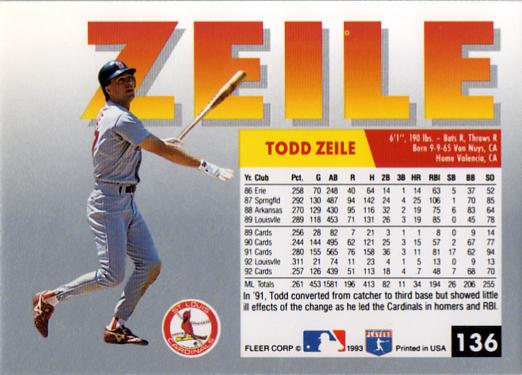 Todd Zeile  baseball card collectible - Main Image 2