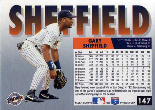 Gary Sheffield  baseball card collectible - Main Image 2