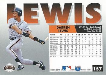 Darren Lewis  baseball card collectible - Main Image 2