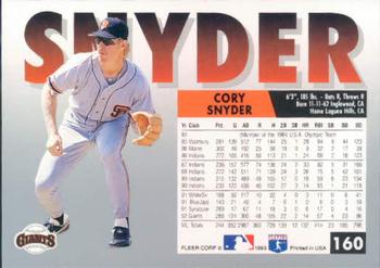 Cory Snyder  baseball card collectible - Main Image 2