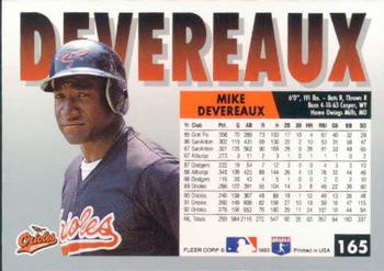 Mike Devereaux  baseball card collectible - Main Image 2