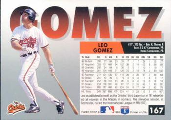 Leo Gomez  baseball card collectible - Main Image 2