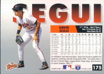 David Segui  baseball card collectible - Main Image 2