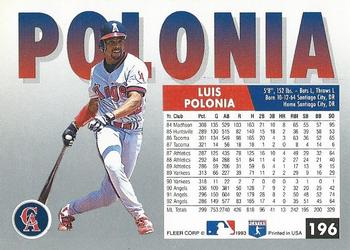 Luis Polonia  baseball card collectible - Main Image 2