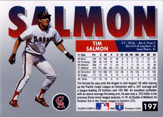 Tim Salmon  baseball card collectible - Main Image 2
