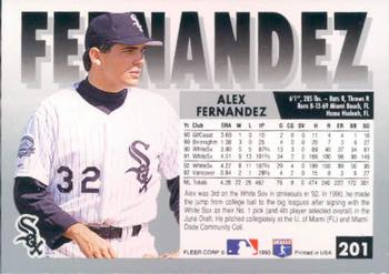 Alex Fernandez  baseball card collectible - Main Image 2