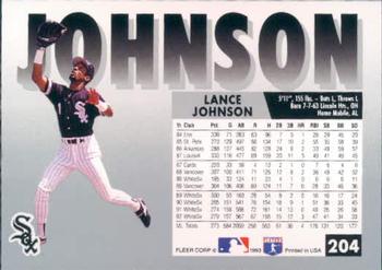 Lance Johnson  baseball card collectible - Main Image 2