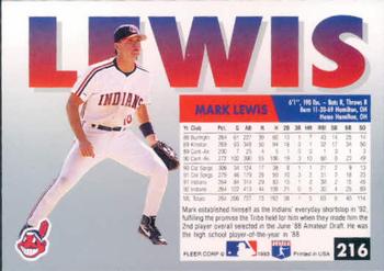 Mark Lewis  baseball card collectible - Main Image 2