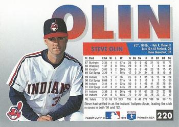 Steve Olin  baseball card collectible - Main Image 2
