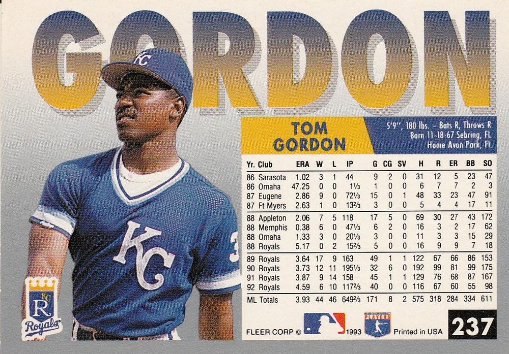 Tom Gordon  baseball card collectible - Main Image 2