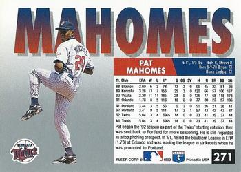 Pat Mahomes  baseball card collectible - Main Image 2