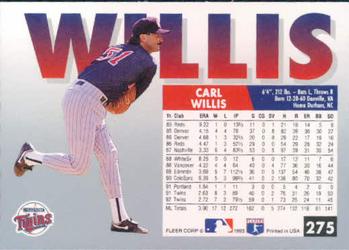Carl Willis  baseball card collectible - Main Image 2