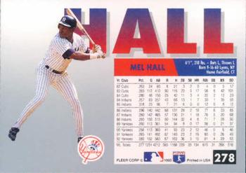 Mel Hall  baseball card collectible - Main Image 2