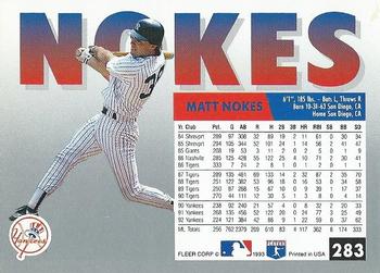 Matt Nokes  baseball card collectible - Main Image 2