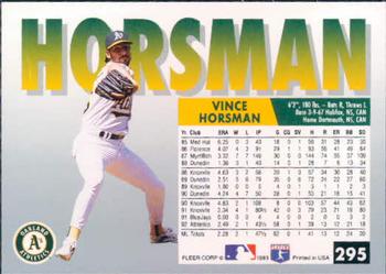 Vince Horsman  baseball card collectible - Main Image 2