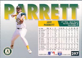 Jeff Parrett  baseball card collectible - Main Image 2