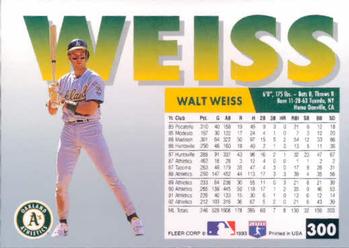 Walt Weiss  baseball card collectible - Main Image 2