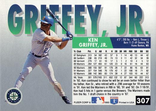 Ken Griffey, Jr.  baseball card collectible - Main Image 2