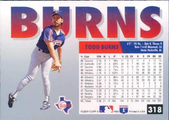 Todd Burns  baseball card collectible - Main Image 2