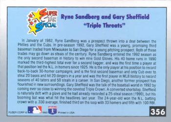 Triple Threats (Ryne Sandberg / Gary Sheffield)  baseball card collectible - Main Image 2