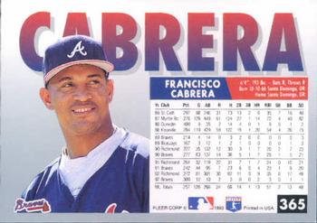 Francisco Cabrera  baseball card collectible - Main Image 2