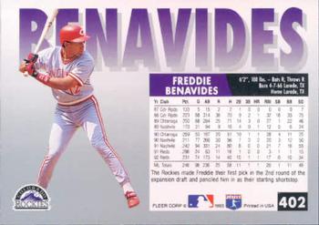 Freddie Benavides  baseball card collectible - Main Image 2