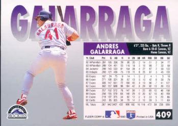 Andres Galarraga  baseball card collectible - Main Image 2