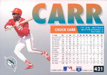 Chuck Carr  baseball card collectible - Main Image 2