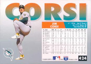 Jim Corsi  baseball card collectible - Main Image 2