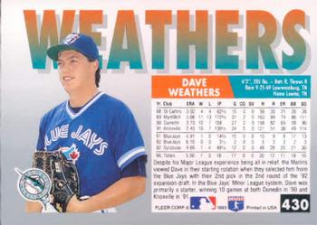 Dave Weathers  baseball card collectible - Main Image 2