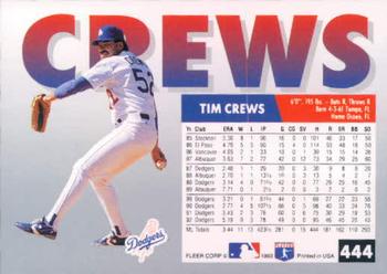Tim Crews  baseball card collectible - Main Image 2