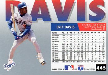 Eric Davis  baseball card collectible - Main Image 2
