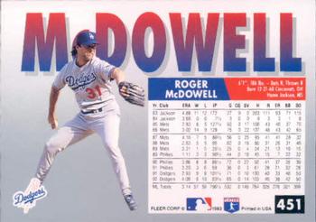 Roger McDowell  baseball card collectible - Main Image 2