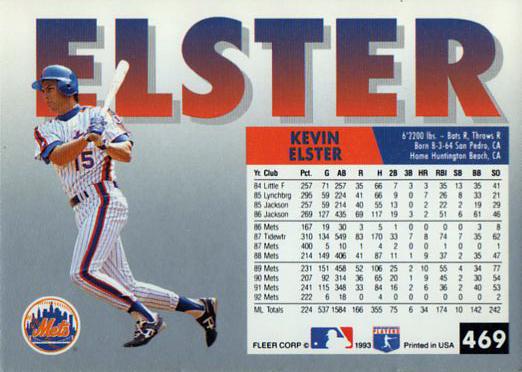 Kevin Elster  baseball card collectible - Main Image 2