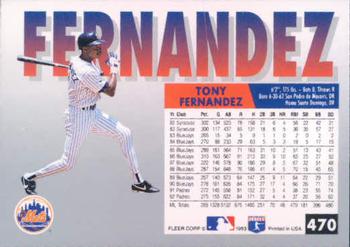 Tony Fernandez  baseball card collectible - Main Image 2