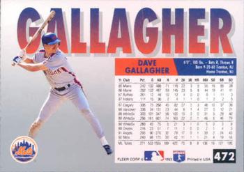 Dave Gallagher  baseball card collectible - Main Image 2