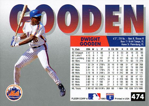 Dwight Gooden  baseball card collectible - Main Image 2