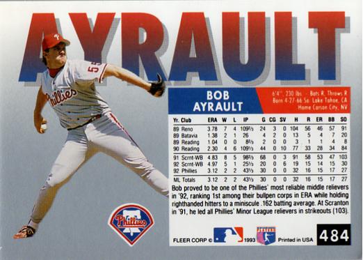 Bob Ayrault  baseball card collectible - Main Image 2