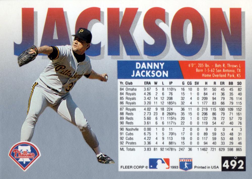 Danny Jackson  baseball card collectible - Main Image 2