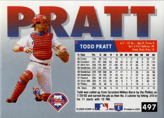 Todd Pratt  baseball card collectible - Main Image 2