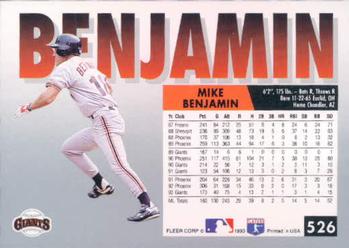 Mike Benjamin  baseball card collectible - Main Image 2