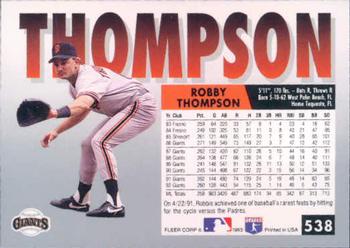 Robby Thompson  baseball card collectible - Main Image 2