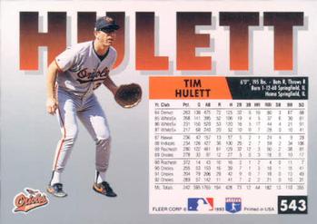 Tim Hulett  baseball card collectible - Main Image 2