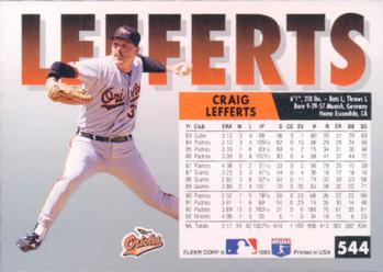 Craig Lefferts  baseball card collectible - Main Image 2