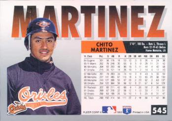 Chito Martinez  baseball card collectible - Main Image 2