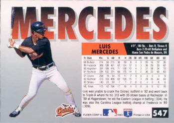 Luis Mercedes  baseball card collectible - Main Image 2