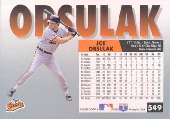 Joe Orsulak  baseball card collectible - Main Image 2