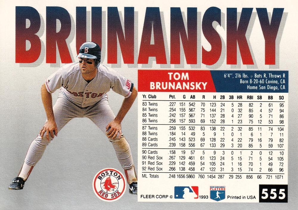 Tom Brunansky  baseball card collectible - Main Image 2