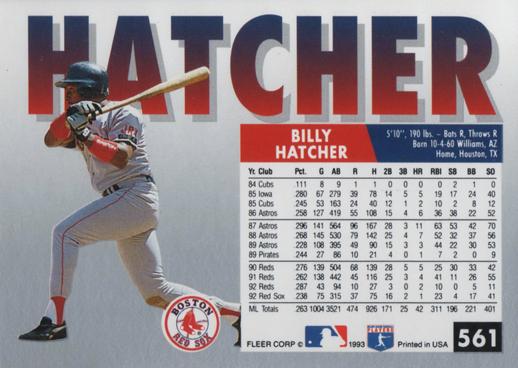 Billy Hatcher  baseball card collectible - Main Image 2